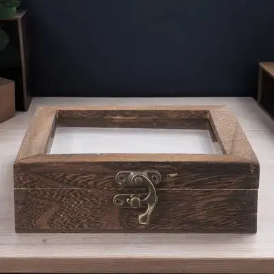 

1 Set Display Case Vintage Wooden Specimen Box Storage Holder For Butterflies Dried Flowers Plant Showcase Container