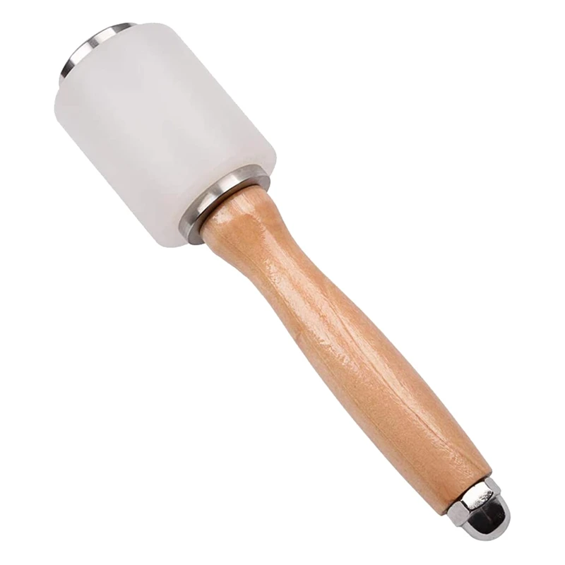 BMBY-2 Pcs Leather Carving Hammer,Leather Mallet,Wooden Handle Nylon Hammer,Leather Tools For Handmade DIY Leather Work