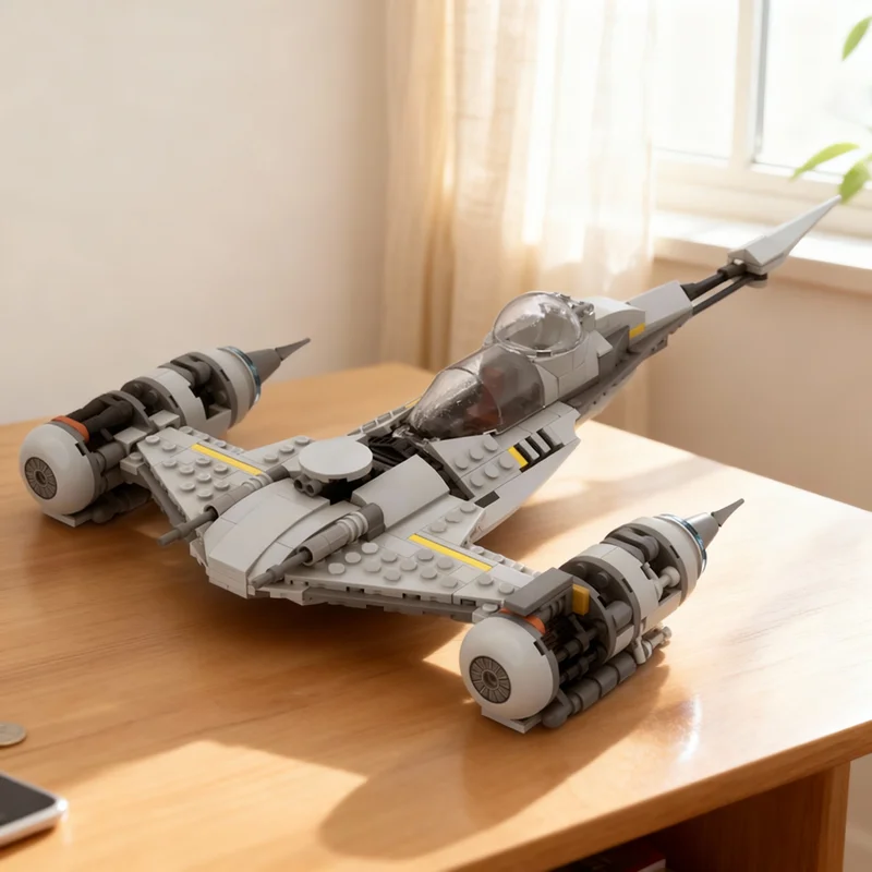 437pcs MOC Mandalorian N 1 Starfighter Star Battle Model Building Blocks Room Decor, Home Decor, Home Decoration Home Decor Gift