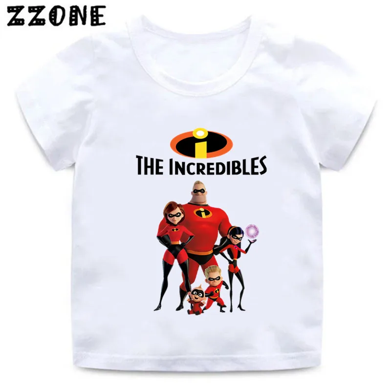 Camisetas con estampado de dibujos animados The Incredibles 2 para niños, Ropa para Niñas, camiseta de manga corta para bebés, Tops para niños,