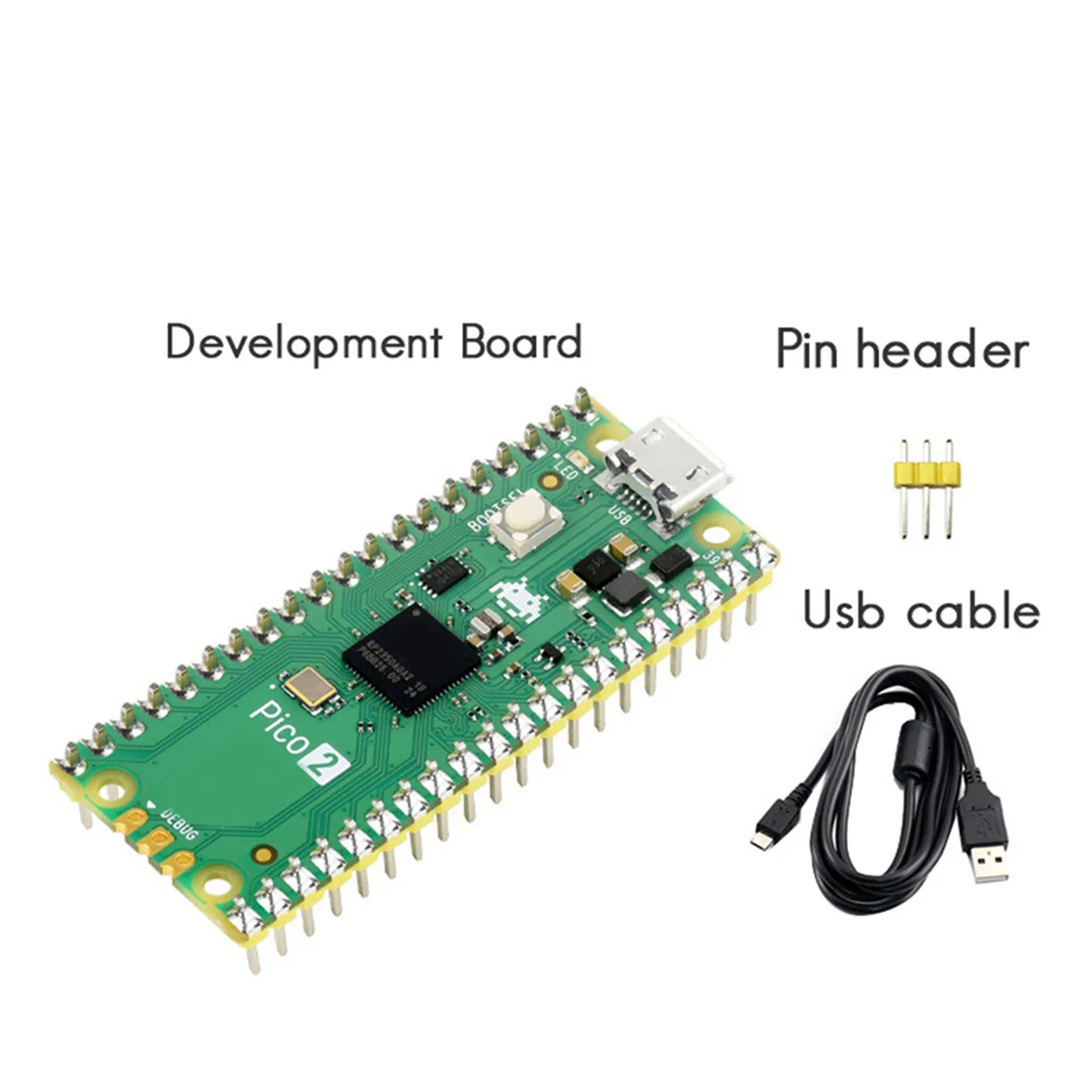 For Raspberry Pi Pico 2-M Development Board RP2350 Microcontroller ARM Cortex-M33 Hazard3 RISC-V Soldering Pin Header