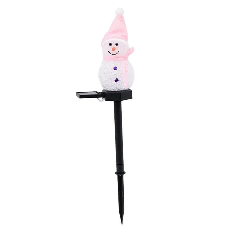 A7THK-Christmas Decorations Solar Lights Outdoor Garden Decor Snowman-Christmas Ornaments Solar Powered Garden Decor G Durable