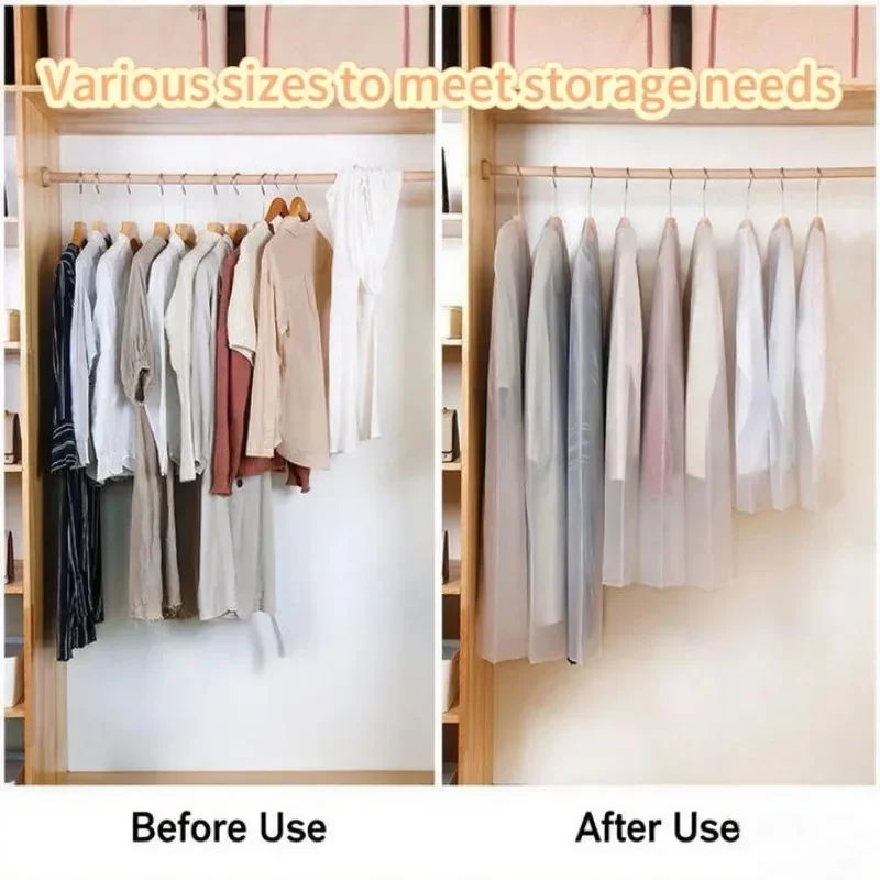 Dust Cover for Clothes Transparent Thickened Washable Dust Bag Household Dust Cover Coat Suit Cover Hanging Clothes Bag - view 2