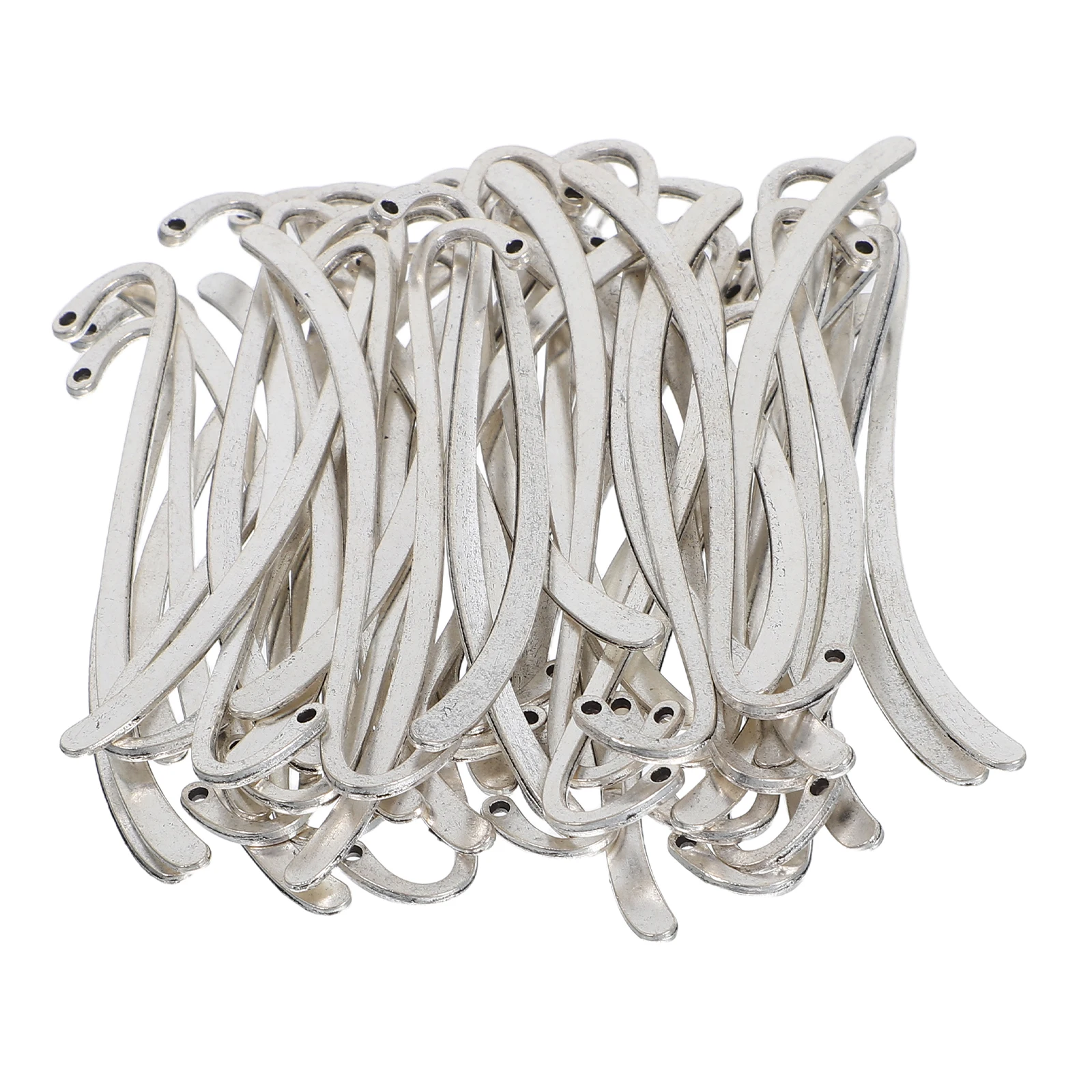

50pcs Vintage Alloy Pendant Carved Hook Jewelry Making Craft Book Marking Accessory Retro Silver Birdcage Charms Metal Blank