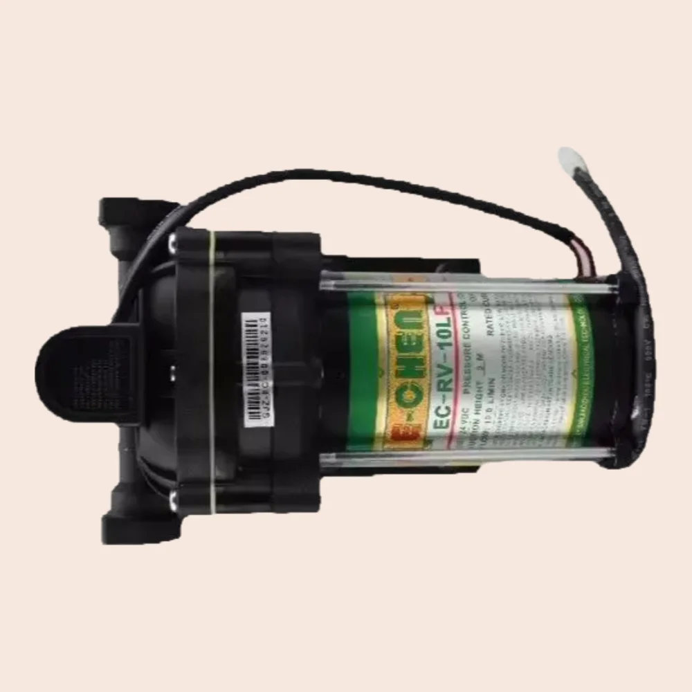 E-chen EC-RV-10LF Water Delivery Pump 10L/Min 65psi Electric Santoprene Diaphragm Pump 24V DC Self-priming for RVs Water Supply