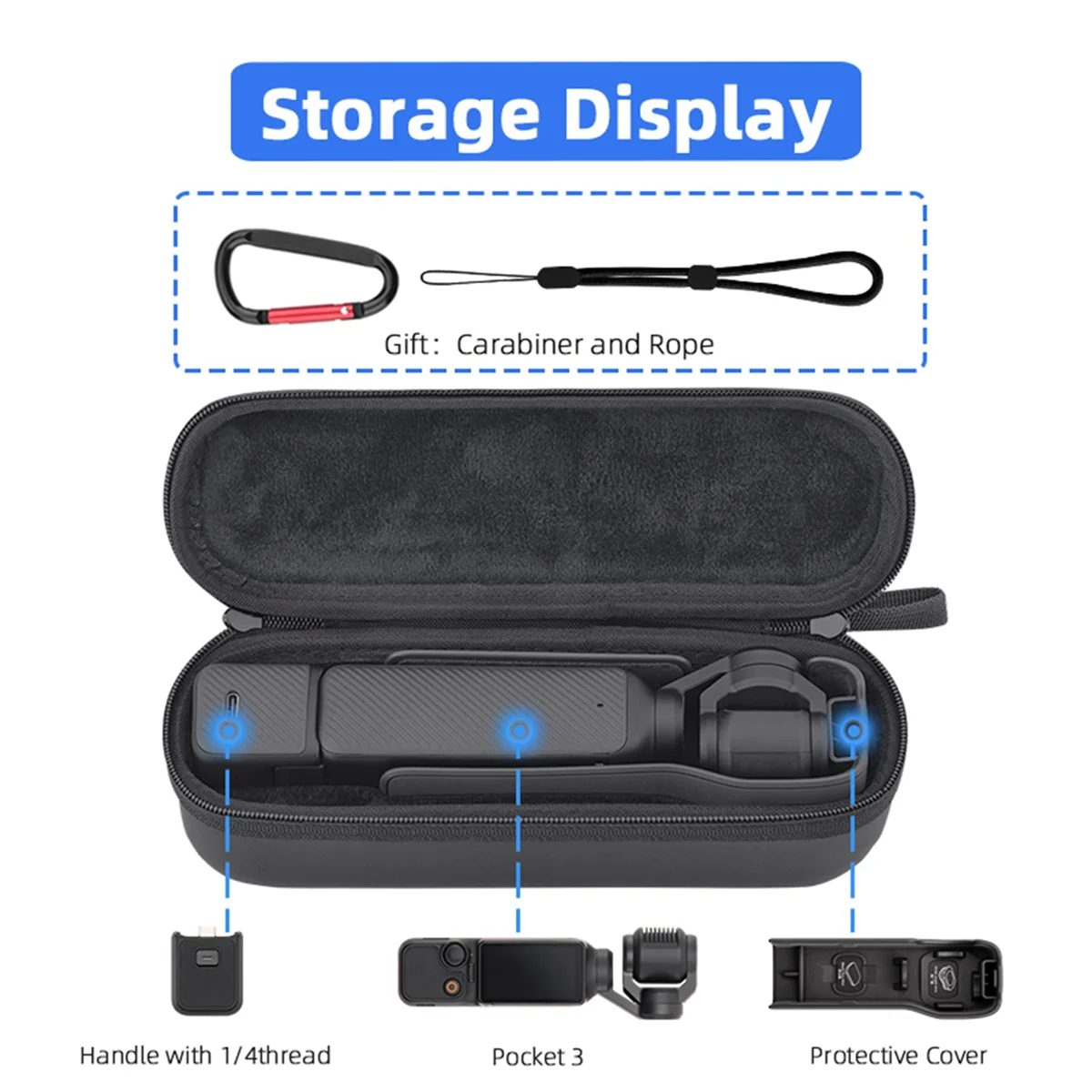 For DJI OSMO POCKET 3 Storage Bag Handy Case Pocket Camera Standalone Bag Multi-Functional Organizer Accessories,Gray