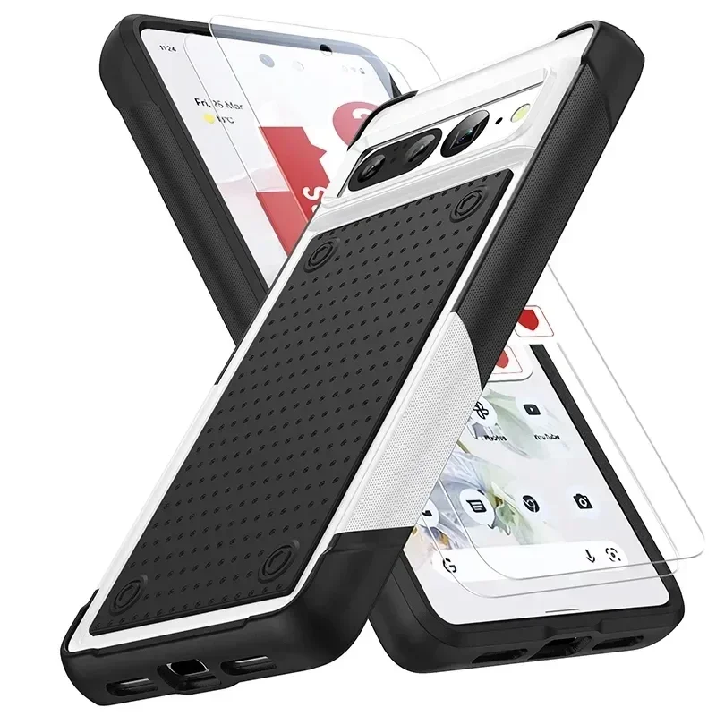 Hybrid Rugged Armor Bumper Shockproof Case For Pixel 7 8 Pro Pixel 7A Hard Plastic Frame TPU+PC Drop Soft Protection Back Cover