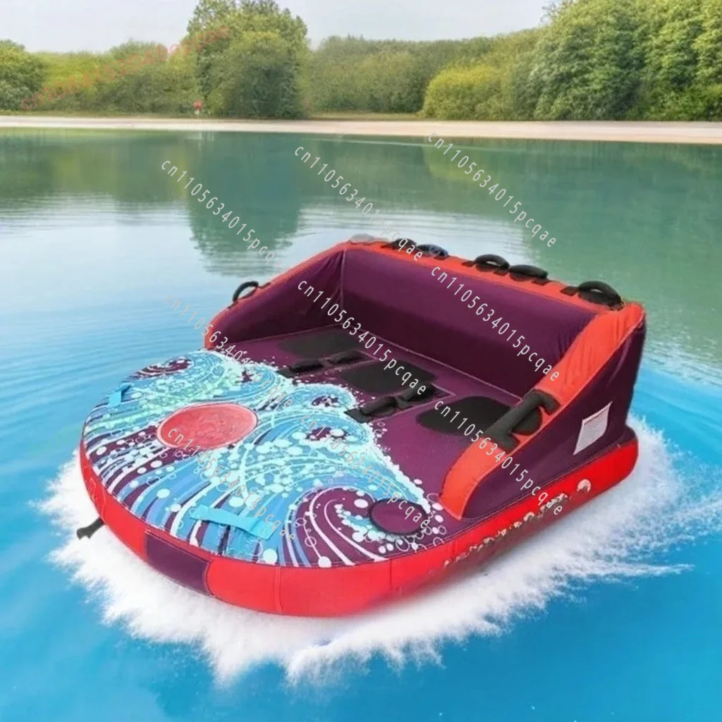 Thickened PVC Durable Water Skiing Ring 3-Person Water Inflatable Drag Sofa