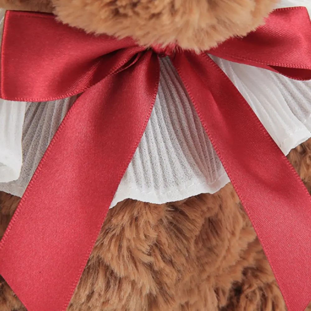 Oso de peluche rizado Kawaii para niños, sombreros de fiesta con lazo, muñeco de oso bonito, juguetes, animales de peluche colorete, abrazo, oso de peluche