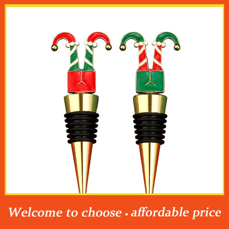 #Zinc Alloy Christmas Snowman Wine Stopper Leakproof Fresh Keeper Reusable Wine Cork for Xmas Party Bar Home Gift
