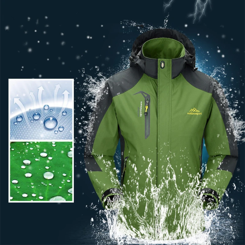 Breathable Hiking Jacket Couple Climbing Camping Treking Hooded Coats Windbreaker Waterproof Comfortable Tops Spring Male Female