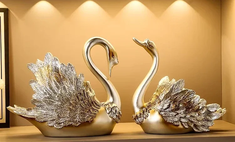 exquisite light luxury high-end swan wine rack ornament, entrance entrance living room wine cabinet, home decoration goods
