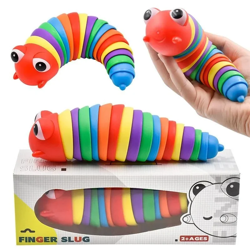 Tiktok Toy Puzzle Toy Snail Snot Worm Colorful Caterpillar Kids Toys Squishy Antistress Action & Toy Figures