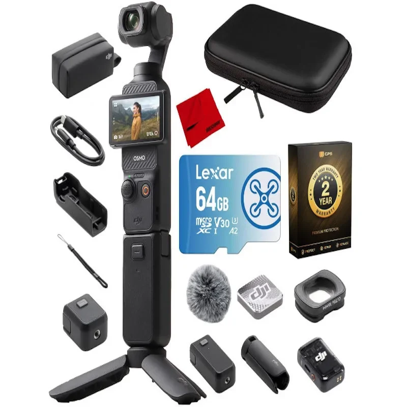 

HOT SALES ON NEW DJI Osmo Pocket 3 Creator Combo Gimbal Stabilizer with 1′′ CMOS & 4K/120fps Video, 3-Axis Stabilization Bundle