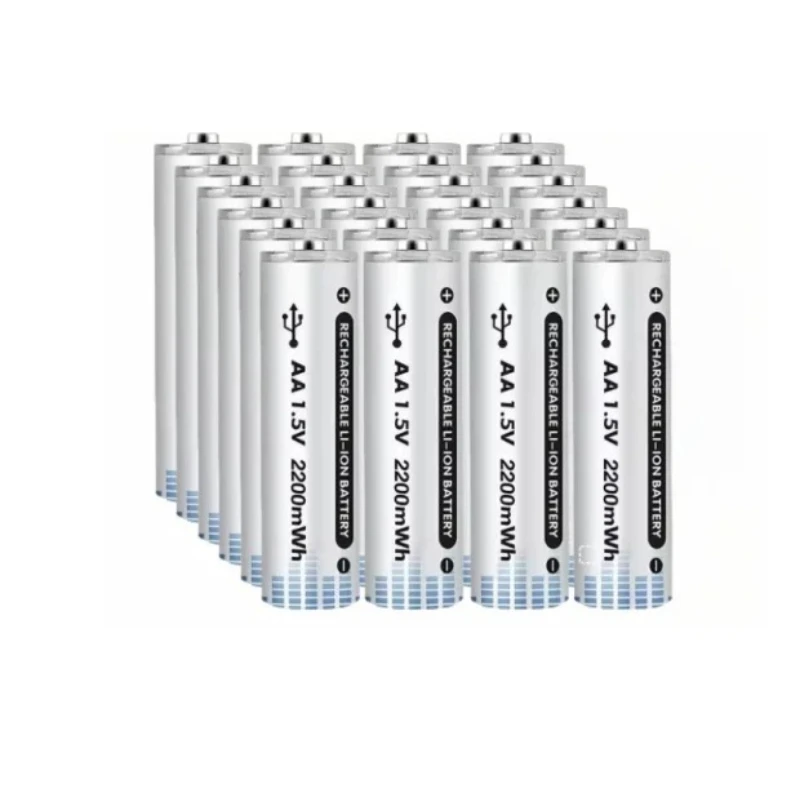 For Toy Etc Rechargeable AA Batteries Large Capacity Type-C Fast Charge Polymer Lithium Battery 2200mWh 1.5V