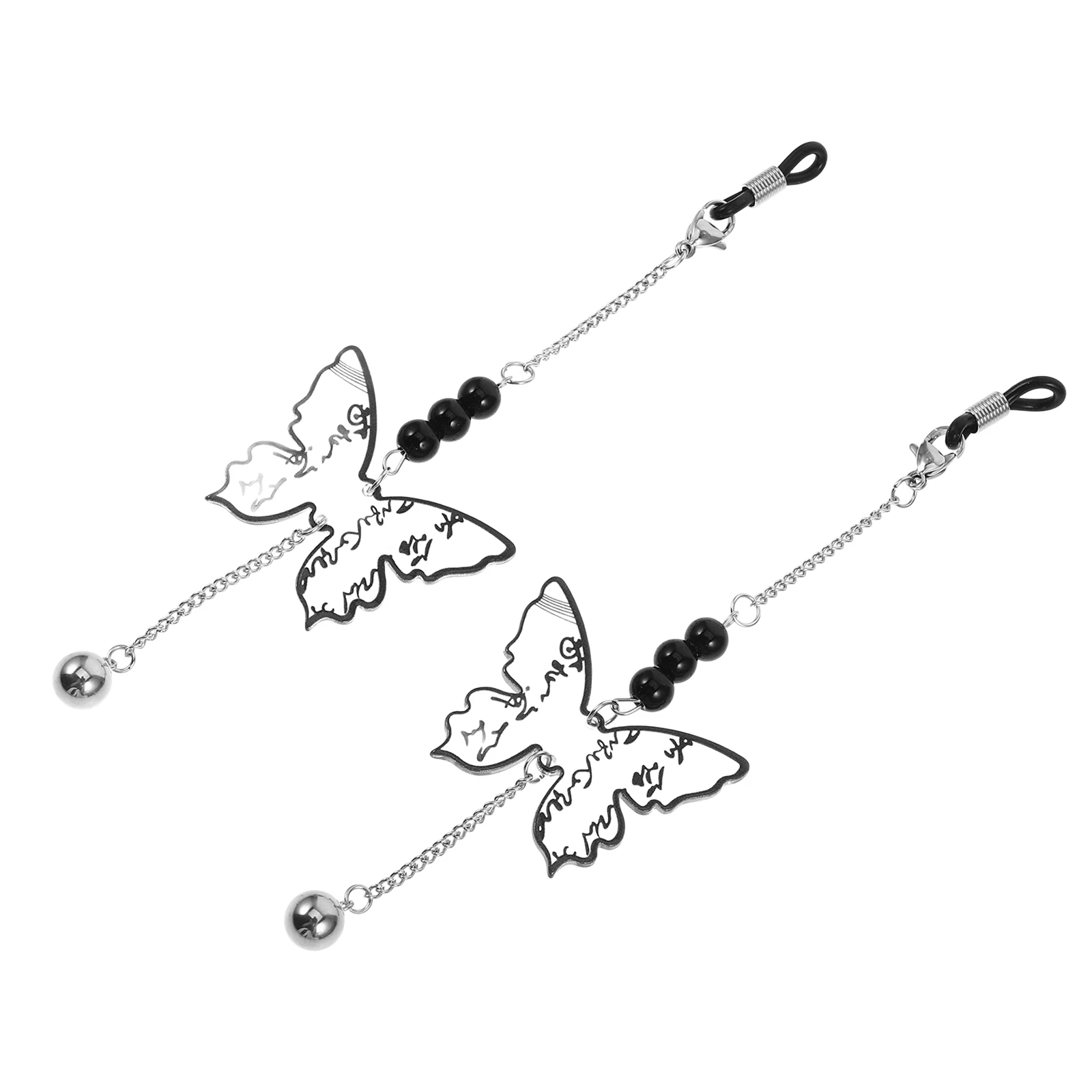 

1Pair Butterfly Eyeglass Chain Vintage Stylish Glasses Accessory Eyeglass Hanging Drop for Women Sunglasses Reading Glasses