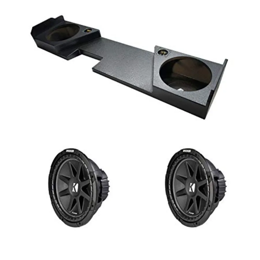 

For 2014-2018 Chevy Silverado Double Cab, Comp C12 Dual 12 Rhino-Coated Sub Box, Final 2 Ohm, Vehicle Audio Application, Polypr