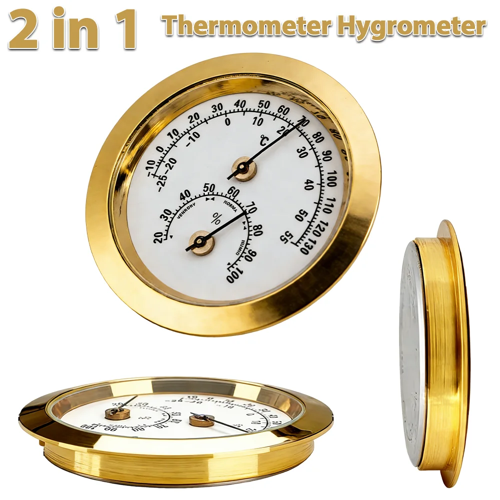 2-In-1 Thermometer And Hygrometer Dual Measurement Of Temperature And Humidity, 5cm Dial, Clear Reading, Physical Sensor