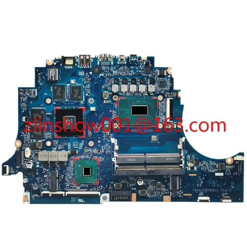 Hardware de computadora-placa principal de computadora portátil para placa principal de computadora portátil HP Omen 15-DC con CPU I7-8 Gen GTX1050-V4G