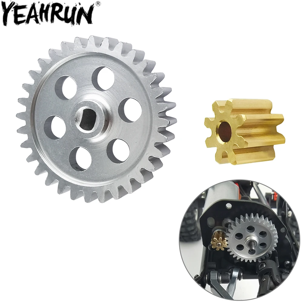 YEAHRUN Transmission Gearbox Gears and Motor Gear Set 32T & 8T for 1/24 RC Crawler Axial SCX24 90081 AXI00001 002 004 005 006