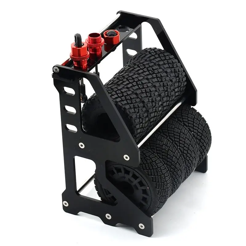 ABJL RC Wheel Rack Metal Tire Storage Shelf for 1/10 1/12 1/14 1/18 1/24 RC Car Crawler Vehicle Garage Display
