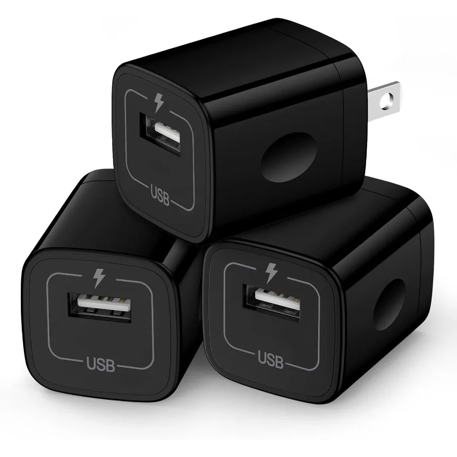

Настенное зарядное устройство Cube1A, 5 В, однопортовый USB-разъем, 3 шт., дорожный черный зарядный блок, адаптер, совместимый с телефоном Samsung Galaxy S24