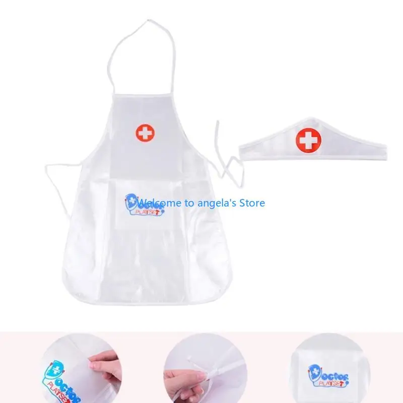 X4YC điều chỉnh trẻ trang phục y tá tạp dề với vai trò đầu Halloween quà tặng Halloween