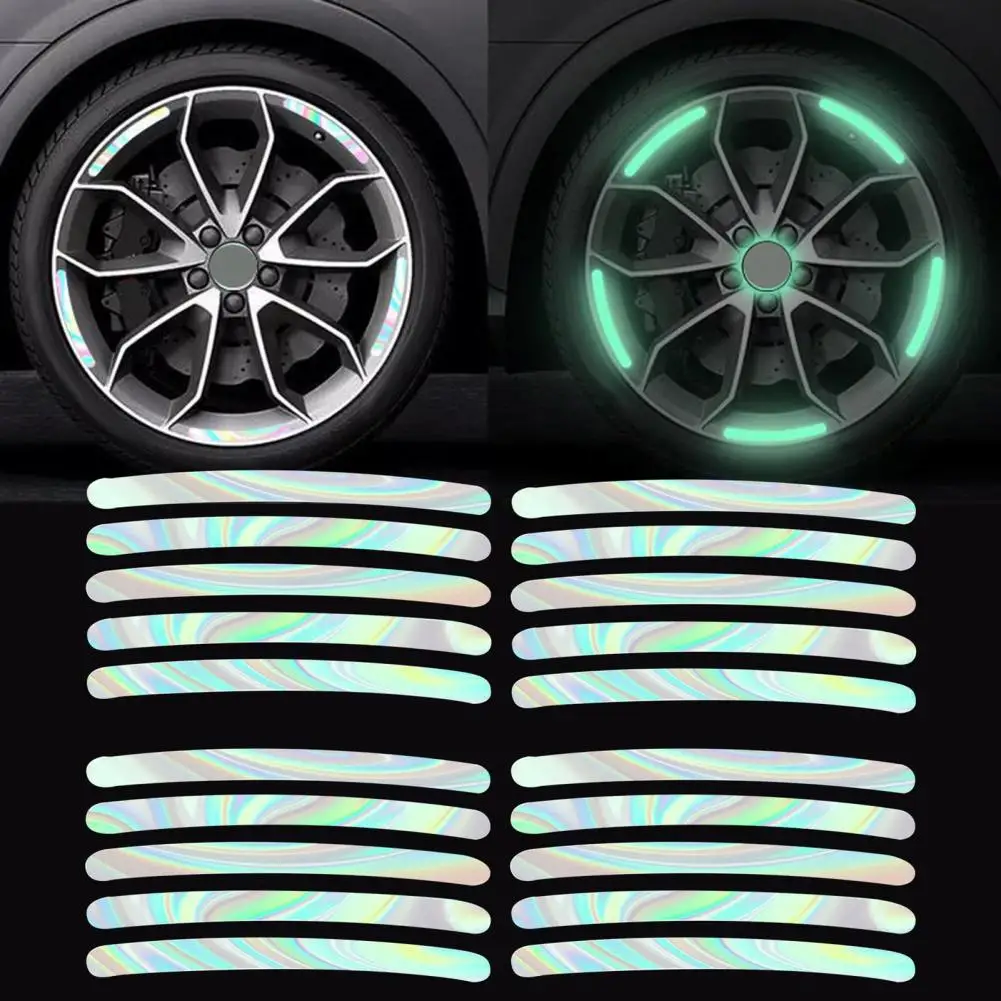 Popular PVC Night Safety Warning Strips No Damage Eye-catching Wheel Fluorescent Stickers Automotive Accessories