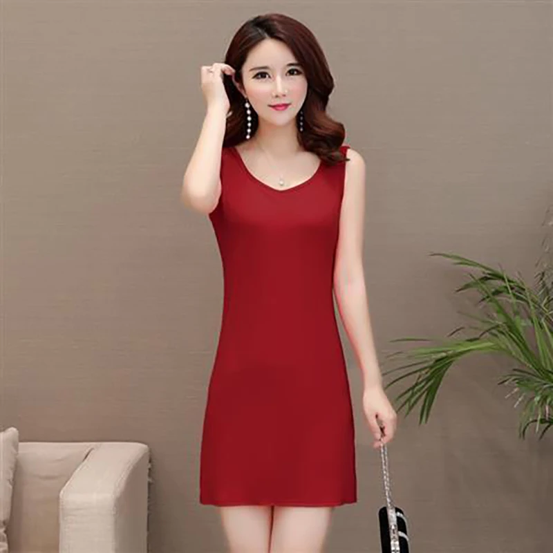 

Fashion O-Neck All-match Solid Color Sleeveless Dress Women's Clothing 2024 Summer New Loose Commuter Casual Dresses