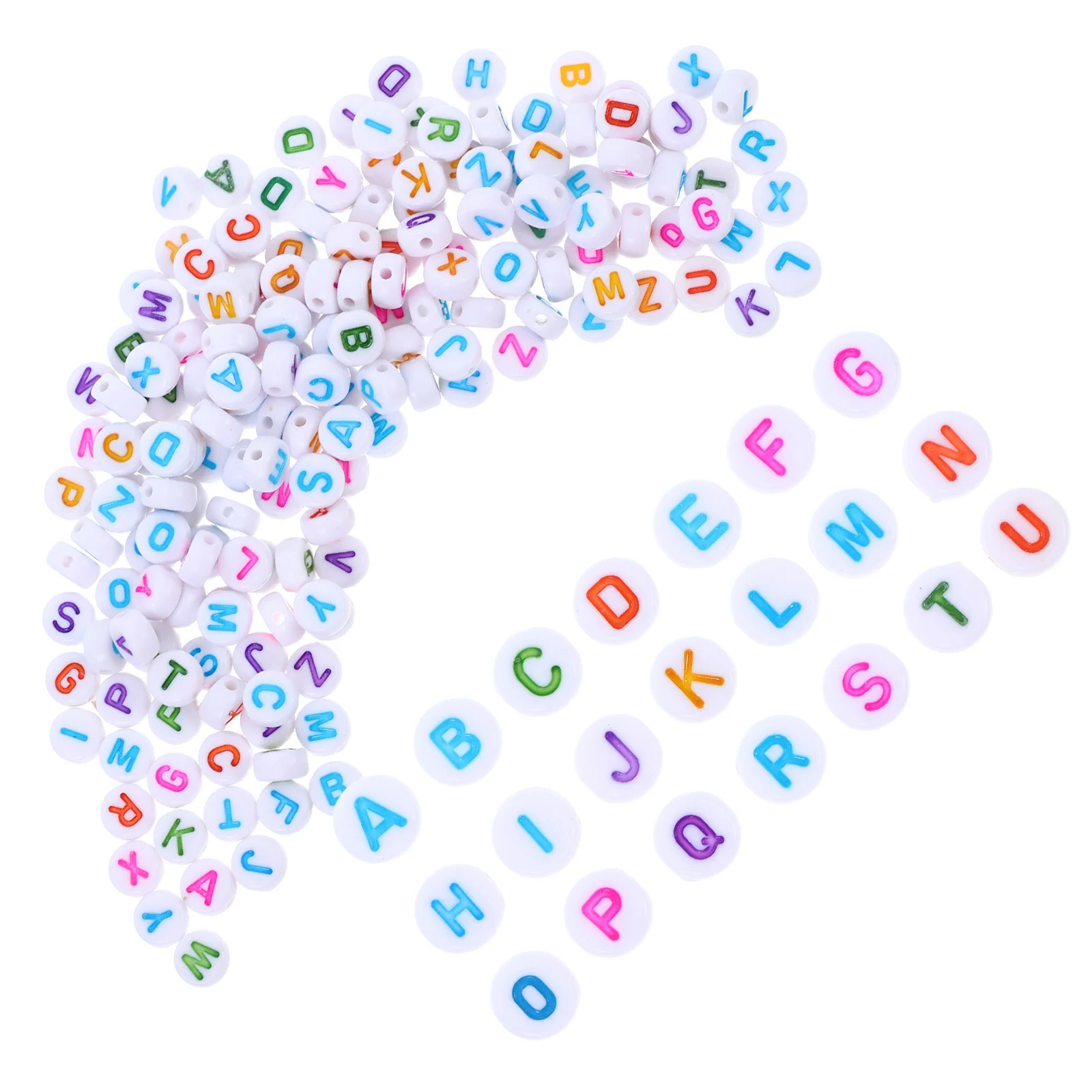 

100Pcs Alphabet Letter Beads Acrylic Colorful Round Charms DIY Jewelry Bracelets Necklaces Beading Supplies for Kids Gifts