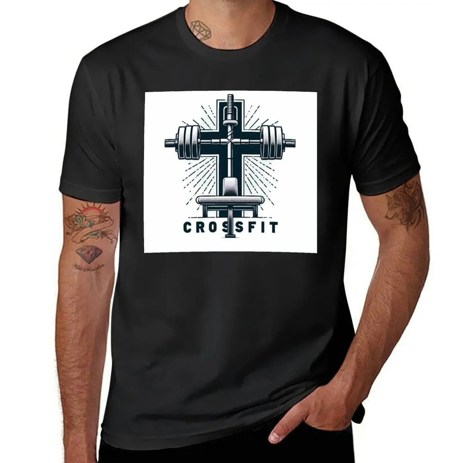 Crossfit T-Shirt Short sleeve tee blanks boys whites plain t shirts men