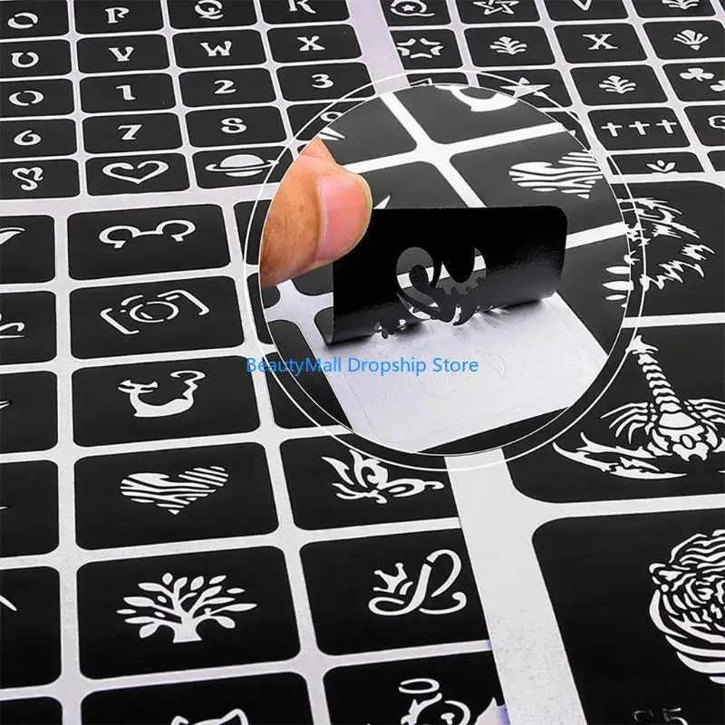 

40JD Temporary Semi-Permanent Stickers Stencils for Body Paint