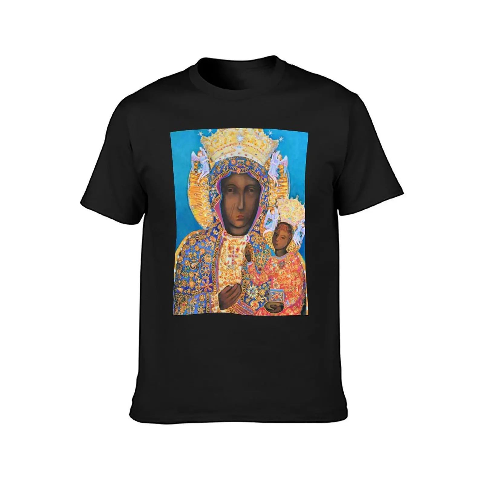 Our Lady of Czestochowa Black Madonna Poland Virgin Mary Painting T-Shirt cute tops anime clothes black t shirts for men