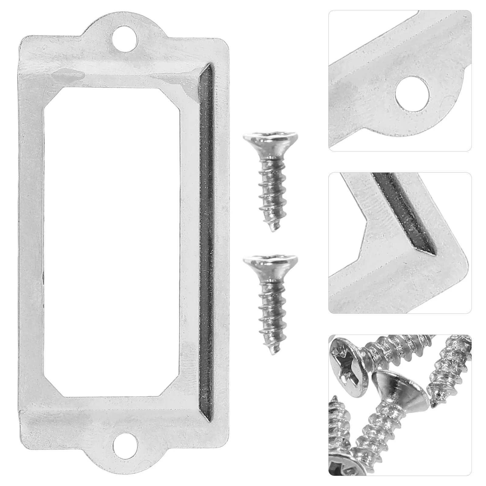 1Set Retro Drawer Label Card Holders Metal Cabinet Name Tag Frames Drawer Labels Label Holder File Name Card Holder