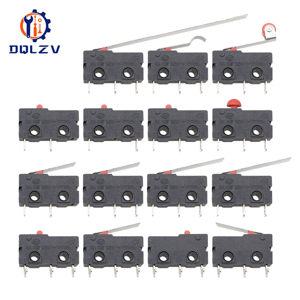 5A 125V250V KW12 Travel Limit Switch KW11-3Z-2 With Handle 16mm Contact Button Micro switch KW12-N 2Pin/3Pin KW12-A NO/NC