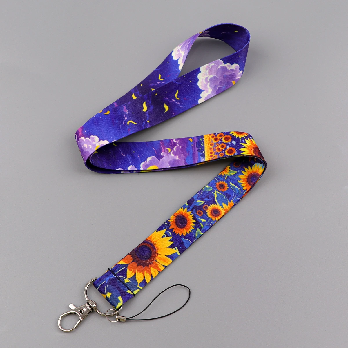 Sunflower Neck Strap Flowers Lanyard Credit Card Holders Keychain Keycord Key Holder DIY Hanging Rope Cell Phone Accessories