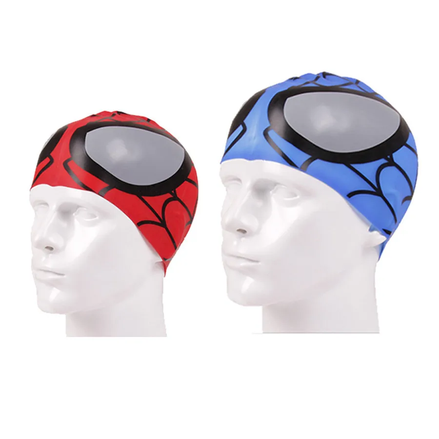 Spiderman Kids Swimming Cap Children Silicone Swimming Pool Hat Waterproof Protect Ears Boys and Girls Swim Caps