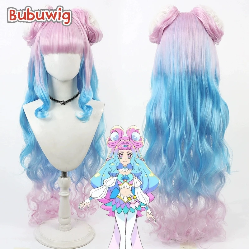 

Bubuwig Synthetic Hair Cure Lamer Laura Cosplay Wigs Futari wa Pretty Cure Cure Lamer Laura 100cm Mixed Color Wig Heat Resistant