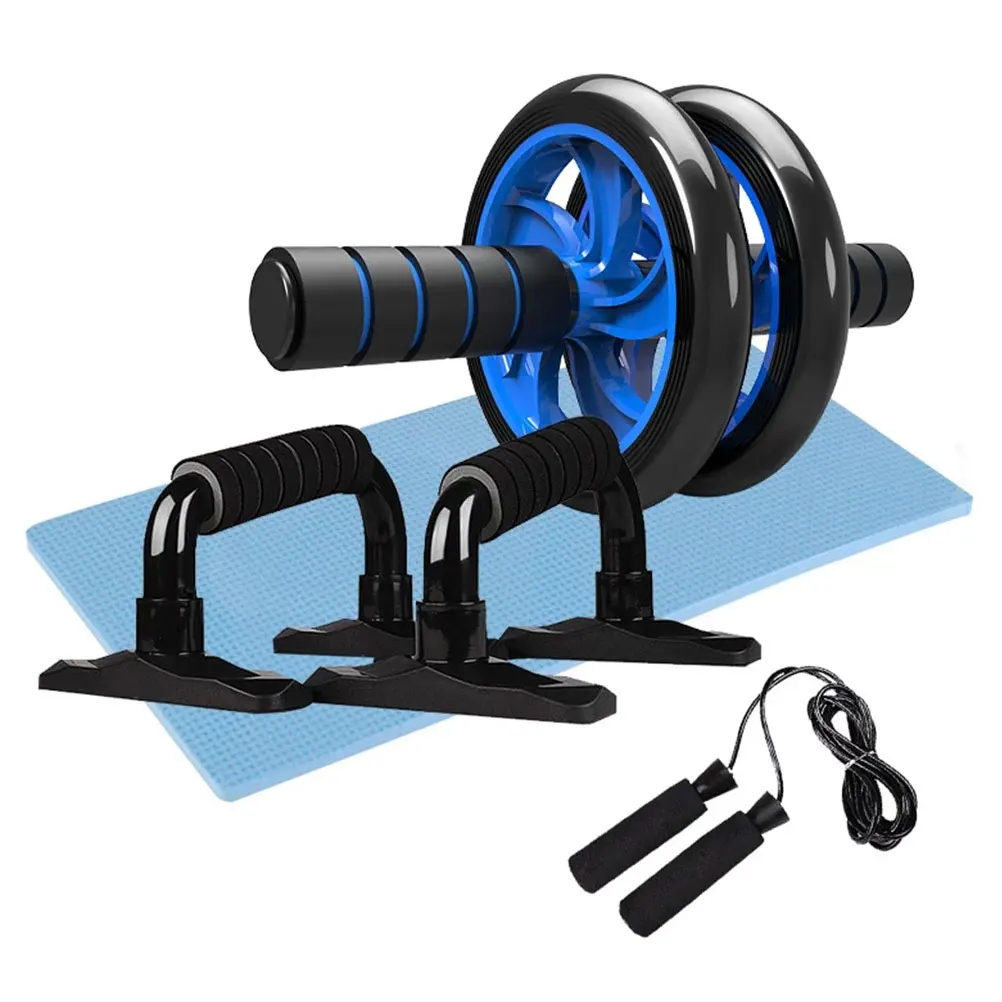 

1Set Household Fitness Trainer Set Abdominal Roller Push-Ups Jump Rope Pull Band Knee Pad Oxford Storage Bag Exercise
