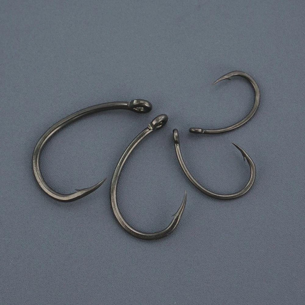 Hirisi 50pcs PTFE Coated High Carbon Stainless Steel Barbed Fish Hook With Eye Fishing Accessories 8031