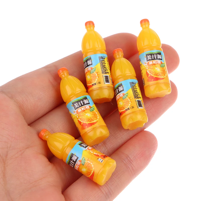 5pcs 1:12 Dollhouse Miniature Fruit Drinks Model Kitchen Food Accessories For Doll House Decor Kids Pretend Play Toys