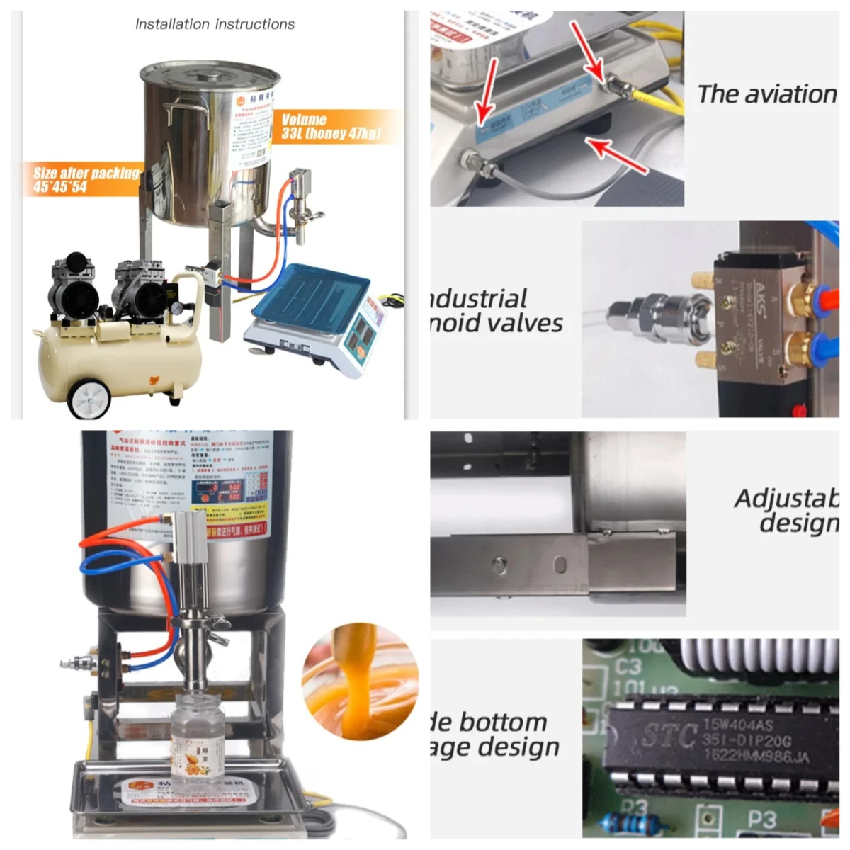 

Semi-Automatic Pneumatic Bottle Filling Machine High Precision for Honey, Edible Oil & Home Commodity Bottles