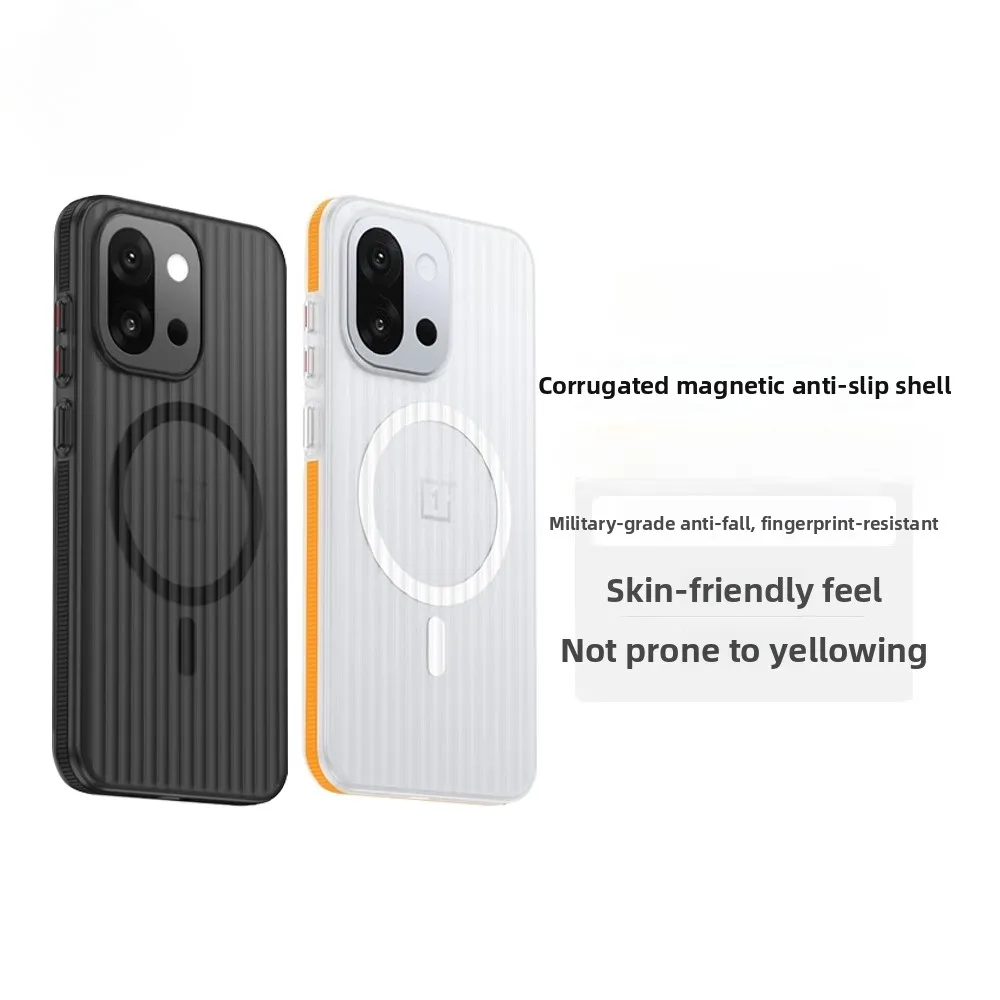 Case For OnePlus 15 15R Luxury Grating Magsafe PC Back Cover Skin-friendly feel For OnePlus 15r Wireless Charging Funda