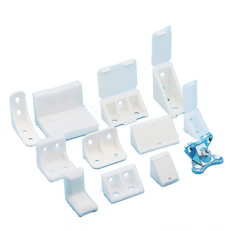 10 قطعة من دعامات الزوايا السميكة من البلاستيك النايلون ، زاوية قائمة بزاوية 90 درجة ، تركيبات خزانة صينية الخشب الرقائقي رمز الزاوية #6