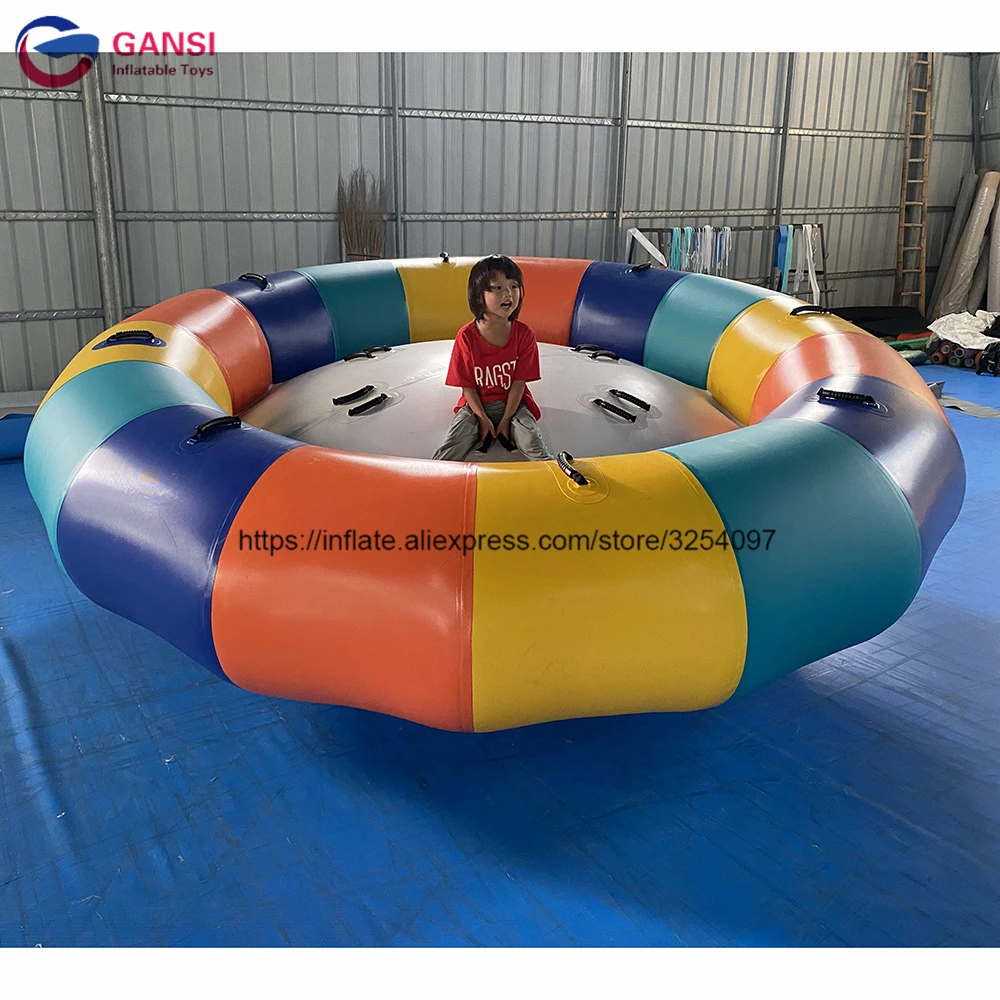 Exciting Water Toys Customized Inflatable Disco Boat For Perpon Riders