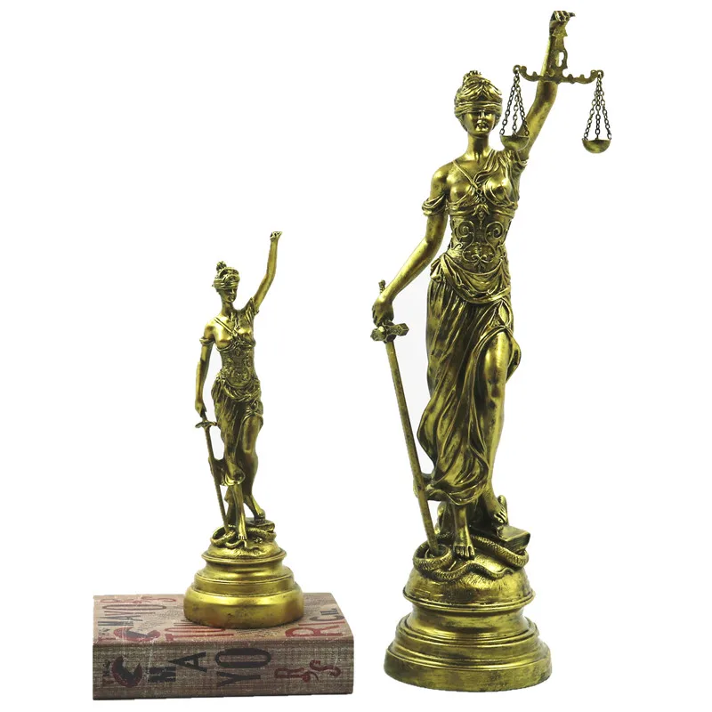 xx-Modern Resin Ancient Greece Presided Over Justice Law Balance Goddess Sculpture Craftswork Figurines Law Firm Decoration