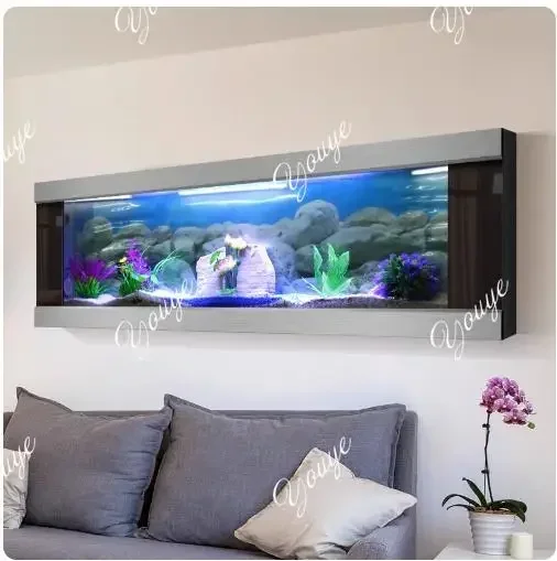 

K H Wall Mounted Aquarium Fish Tank Wall Hanging Aquarium Large Size Glass Landscape Aquascape Easy Installation For Home And Of
