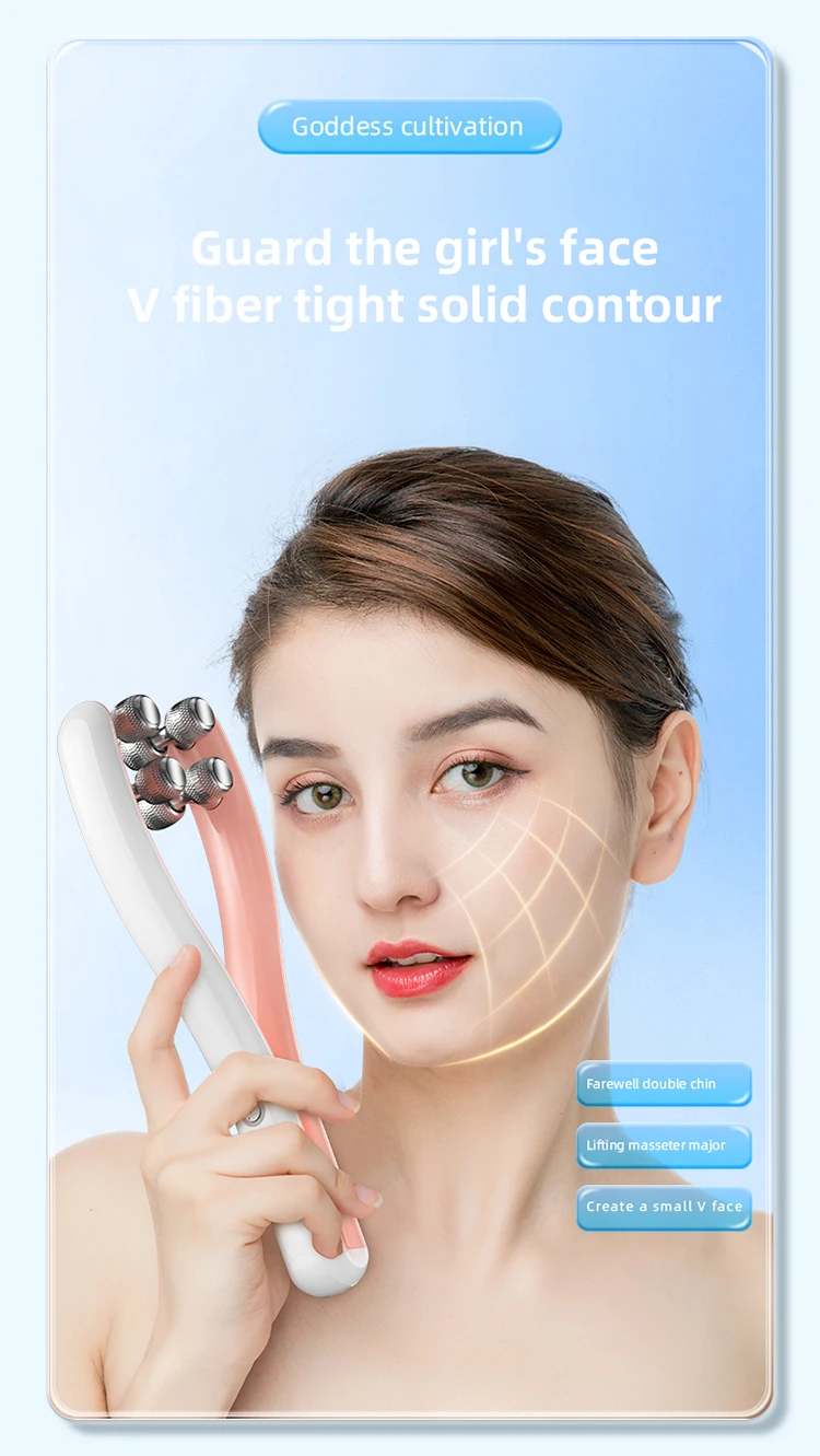 2025 فولت شكل خط مكركرنت مدلك لتدليك الوجه الأسطوانة ثلاثية الأبعاد الوجه الأسطوانة الكنتوري الذقن المزدوجة ثبات التشكيل