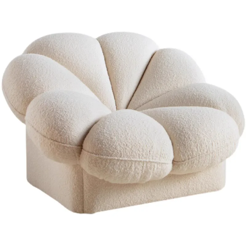 

Nordic, artistic, petal-shaped, designer, minimalist, styling, single, sofa, white