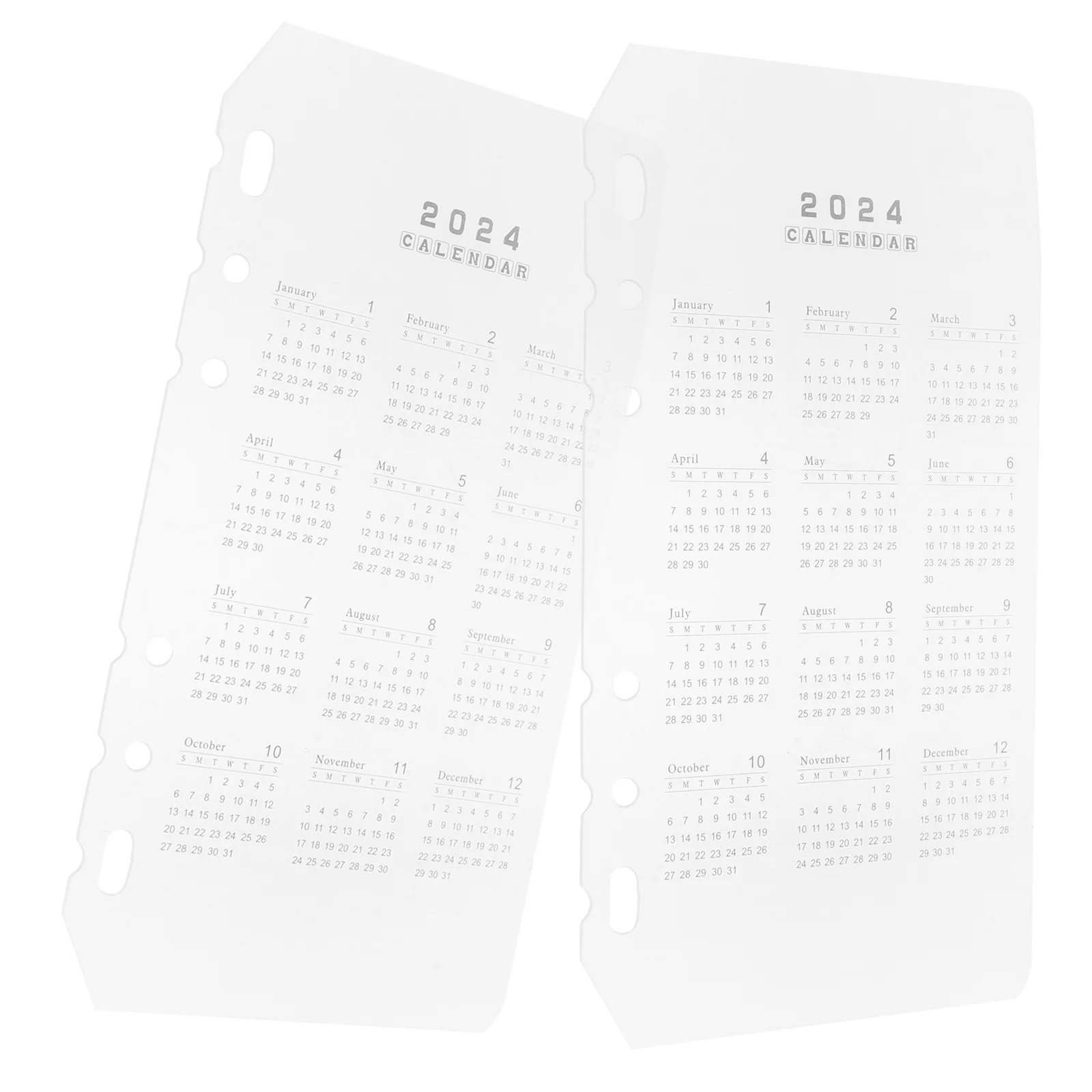 2 Pcs Calendar Divider Notebook The Transparent Binder Separator Professional Replaceable Dividers Household Daily Supply